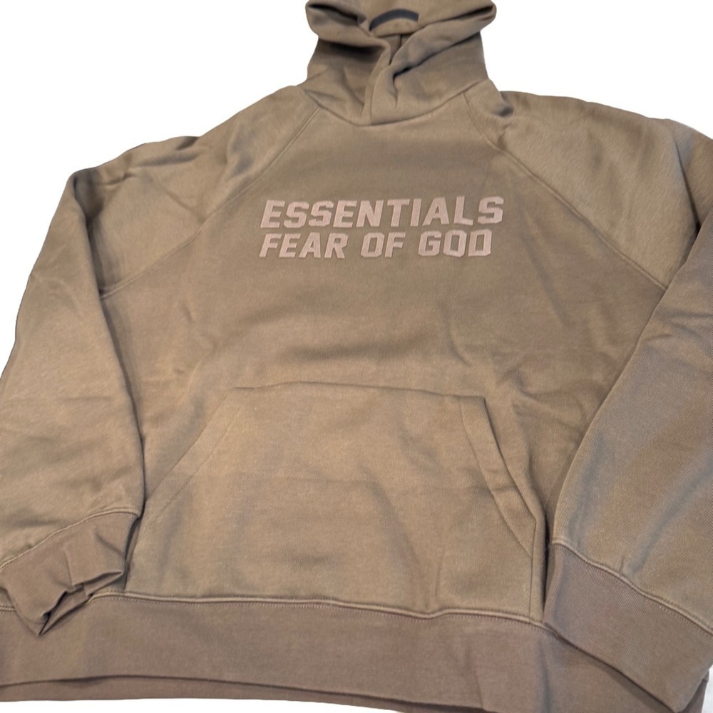 Fear of God Essentials Men’s Hoodie Color Wood Size Large NWT